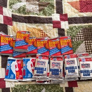 Vintage NBA Hoops and Topps Baseball Card Packs